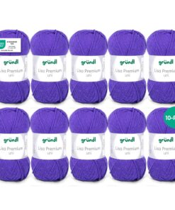 Gründl Wolle Lisa Premium 100% Polyacryl - Weich und hautfreundlich - Strickgarn 50 g / 133 m - 10 Knäuel - Nadelstärke