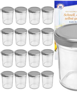 MamboCat Sturzgläser 25er Set 230 ml inkl. Diamant Gelierzauber Rezeptheft Silberdeckel