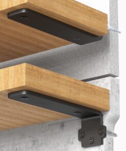 TINIFO Schwerlast Regalträger – Metall, 2 Stücke, 90° Recht Winklig, 75 KG Tragkraft, Schwarz für Schränke und Regale