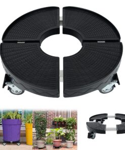 Suusolny Schwarz Blumentopfroller Einstellbar für 39-52cm Pflanzen bis 300 kg Innen- und Außenausstattung