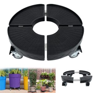 Suusolny Schwarz Blumentopfroller Einstellbar für 39-52cm Pflanzen bis 300 kg Innen- und Außenausstattung