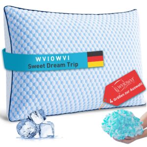 WVIOWVI Kühlendes Memory Foam Kopfkissen 50x70, Ergonomisches Nackenkissen für Seiten- und Rückenschläfer