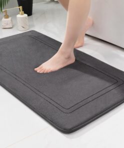 Chakme rutschfestes Badematte für Badezimmer Weich und saugfähig Fußmatte Duschkönner Dunkelgrau 60x90cm