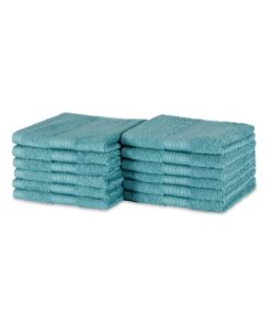 Amazon Basics Waschlappen – 100% Bio-Baumwolle, extra saugfähig & schnelltrocknend, 30 x 30 cm, 12er-Pack, GOTS & OEKO-T