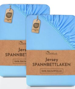 NatureMark Jersey-Spannbettlaken – 2er-Pack, 100% Baumwolle
