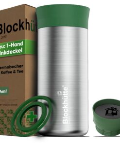 Blockhütte Thermobecher Edelstahl 354 ml + Thermaprotektion + Spülmaschinenfest für Termokaffee + 8h Heißhaltungszeit