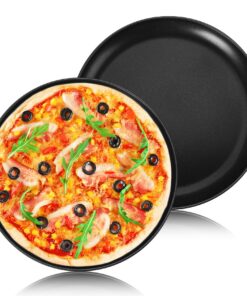 Onader Pizzablech 2er Set Antihaftbeschichtung, Edelstahl, 26cm Backen & Servieren, Ungiftig & Gesund, Langlebig & Leich