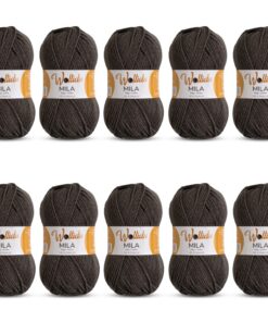 Wollidu Mila Garn zum Häkeln Anthrazit Schiefer Grau 100% Polyacryl | Wollidu Mila Garn 10 x 50g/133m Strickgarn Schief