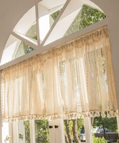 Scheibengardinen Landhausstil, Boho Gestreift, für die Küche, prächtig dekoriert (148 X 46CM) Scheibengardinen Landhau