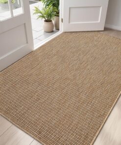 DEXI Fußmatte, schmutzabweisend und flach, ideal für Haustür und Eingang, leicht zu reinigen, 78 x 122 cm, Beige