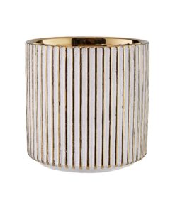 BUTLERS Blumentopf Goldie Ø 12cm | Dekoration für Balkon, Küche & Wohnzimmer | Robustes Steingut