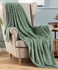 MIULEE Flaschig Kuscheldecke Für Bett Und Sofa 170x210 Matcha Grün