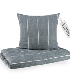 Esprit Flanell Bettwäsche 155x220 Baumwolle Grau - Luxus Bettwäsche-Set 2teilig - kuschelig warm & flauschig - Herbst &