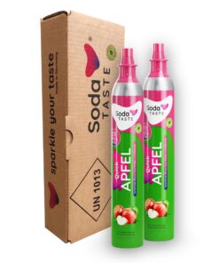 SodaTASTE Quick Apfel CO2-Zylinder für Wassersprudler kaufen - zuckerfrei, ohne Sirup und natürliches Aroma
