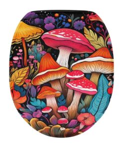 Bivxisrvo WC-Sitzbezug mit Cartoon-Pilz-Druck staubdicht elastische Kanten universell für Kinder