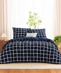 WAVVE Blau 155x220 Bettwäsche-Set - ÖKO-TEX, 3teilig, 2 Kissenbezüge