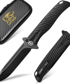 LOTHAR PHOENIX 2 Klappmesser - Scharfe D2 Stahl Klinge für Männer - Outdoor Messer mit G10 Griff - Liner Lock - Geschenk