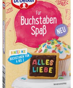 Dr. Oetker Essbare Buchstaben für Torten: Zucker-Dekor für Einschulungen, Feiern und Torten Besteck, 50g Dr. Oetker Es