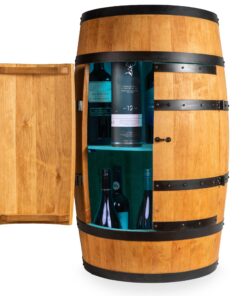 CREATIVE COOPER Weinregal Holz mit Tür mit LED RGB - Ideal für Weinliebhaber im Zuhause - moderne Weinlagerung und Auffo