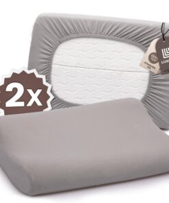 Gesundheitskissen Kissenbezug 95% Baumwolle Atmungsaktiv Hautfreundlich 2er Pack 30-45 x 50-65 cm Grau
