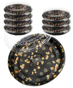 8 Stück Servierplatte mit Deckel | Wiederverwendbare Kunststoff Meal Prep Box für Partyessen und Buffets | 32cm Runde Me