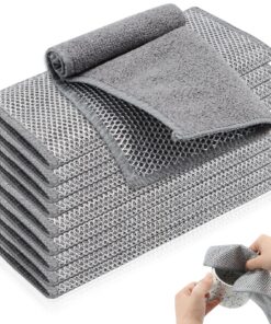10er Spüllappen Set - Bambusfaser & Draht, kratzfrei und wiederverwertbar für Küche & Bad, effektive Reinigung gegen Ei