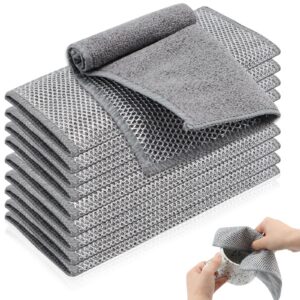 10er Spüllappen Set - Bambusfaser & Draht, kratzfrei und wiederverwertbar für Küche & Bad, effektive Reinigung gegen Ei