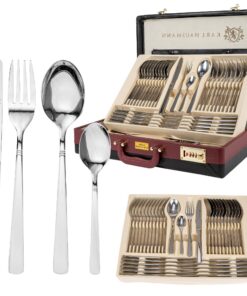 KARL HAUSMANN Besteck Set 12 Personen - Spülmaschinenfest - Edelstahl - Rostfrei - Schwarz Koffer - 72-teilig - Cutlery