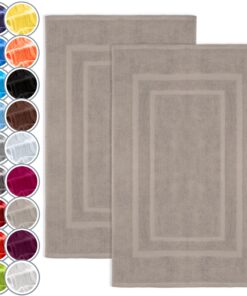 NatureMark Badematte & Badvorleger 2er Pack – Premium 100% Baumwolle, 50 x 80 cm