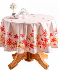 Maison d'Hermine Tischdecke kristallsterne Muster, 100 % Baumwolle, ideales Accessoire für Frühling und Sommer Round (69