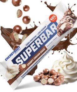Energybody® Superbar Protein Riegel - High Protein, Low Carb Snack für Atkins Diäter / Crispy Cream Cake 50g / 18g Eiwei