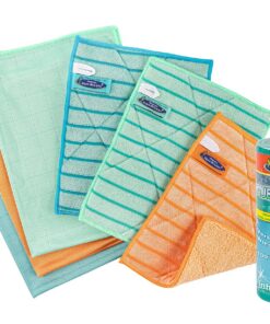 AQUA CLEAN Mikrofaser Fenstertuch Ultra Plus Kristall + Zauberglanz 6tlg, Ultra Reinigung für Fenster + Kristallklarer G
