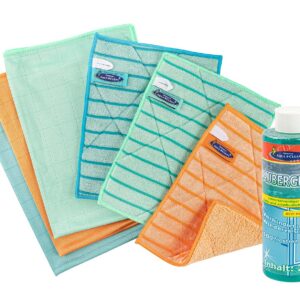 AQUA CLEAN Mikrofaser Fenstertuch Ultra Plus Kristall + Zauberglanz 6tlg, Ultra Reinigung für Fenster + Kristallklarer G