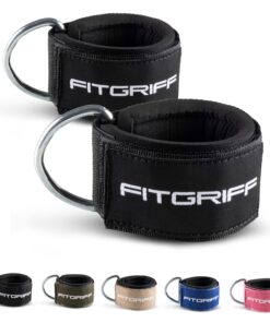 Fitgriff® Ankle Straps V2 stark gepolstert - für Fitness Training am Kabelzug - perfekt für Fitnessbewegungen und Traini