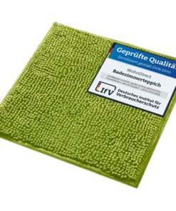 WohnDirect Badematte 45x45cm Grün rutschfest Waschbar Badezimmerteppich Set kombinierbar Badvorleger WC Garnitur Oeko-TE