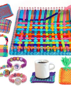 Armband-Untersetzer weben 2-in-1, Bastel-Set für Mädchen ab 6+, Kunst und Handwerk für Kinder, Freundschaftsarmband Selb