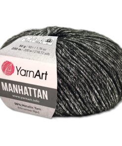 Frida's Wollhaus YarnArt Metallic-Wolle Viskose-Garn für Harrisville Designs 16 Farben 50g (915 | Silber | Schwarz) Fr