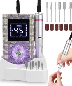 Elektrische Nagelfeile für Gelnägel mit LCD-Anzeige und Einstellbarer Drehrichtung Nagelfräser für Acrylnägel without Br
