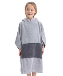 HOMELEVEL Badeponcho für Kinder - 100% Baumwolle OEKO-TEX - Surf & Bade Poncho