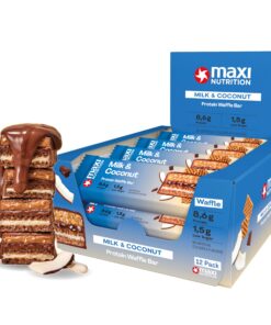 MaxiNutrition Milk & Coconut Protein Waffel Bars, Eiweiß, Kalorien, Ohne Zuckerzusatz für Fitnessliebhaber im Fitnessstu
