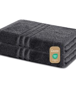 Lavea® Duschhandtuch 2er Set 70×140 cm – 100% Baumwolle, weich & saugfähig