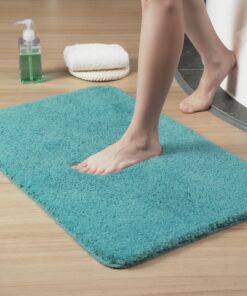 CHEZARTEMIS Luxuriöser, schnell trocknender, rutschfester Badezimmerteppich für Dusche/Küche/Badewanne (Deep Sea) CHEZ