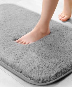Wyewye super dicker Badteppich,ssaugfähig, für Haustiere und Menschen, 40x60 cm, OEKO-TEX STANDARD 100 Grau