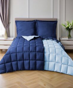 Oeko-TEX zertifizierte HIG Bettdecken-Set 4-teilig für Kastenformenkörpersinnlichkeit - marineblau, 1300g Füllung (250 G
