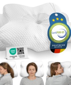 Orthopädisches Nackenstützkissen aus Memory Foam für Seiten-, Rücken- & Bauchschläfer bei Nackenschmerzen