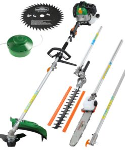 GARDEBRUK® Freischneider 5 in 1 Heckenschere Hochentaster 2 PS Verstellbarer Tragegurt 1m Verlängerung