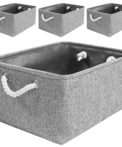 Mangata Stoff Aufbewahrungskorb Grau, Mittlere Größe für Schrank | Mangata Mehrfarbiger Regalkorb Aufbewahrungsbox Grau