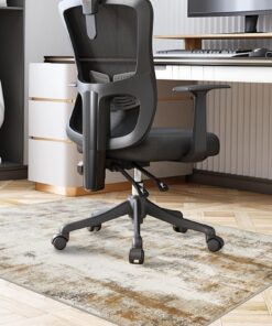 Famibay Bürostuhl Bodenschutzmatte 90x120cm Home Waschbar Kratzfest Schreibtischstuhl Unterlage Beige Braun OEKO-TEX