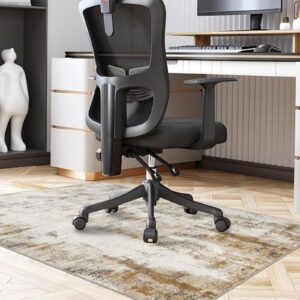 Famibay Bürostuhl Bodenschutzmatte 90x120cm Home Waschbar Kratzfest Schreibtischstuhl Unterlage Beige Braun OEKO-TEX