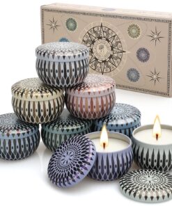 8 Stück Duftkerzen Geschenkset für Frauen, natürliches Sojawachs Aromatherapie Kerzen, |5OZ Weihnachten Mutter Geburtsta